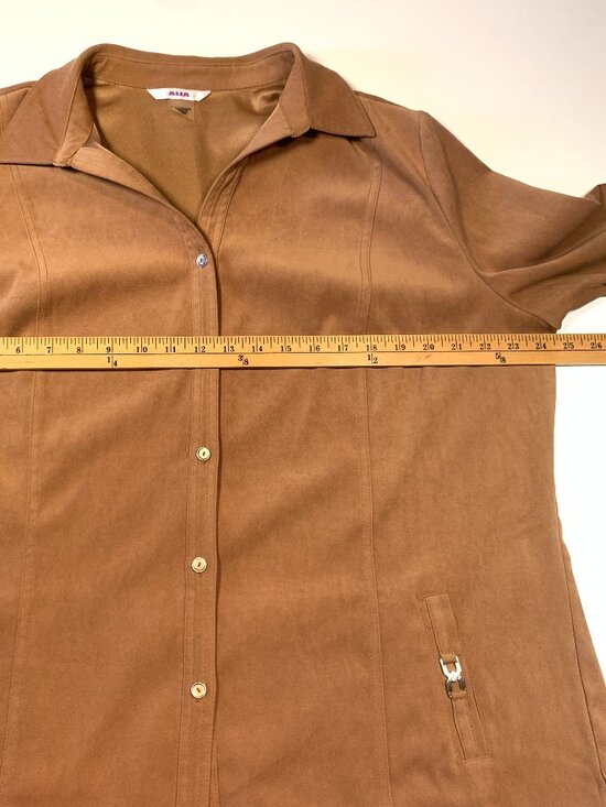 Vintage ALIA Faux Suede Jacket Blazer Women’s Size 18 Brown Western Style Button - Picture 6 of 10